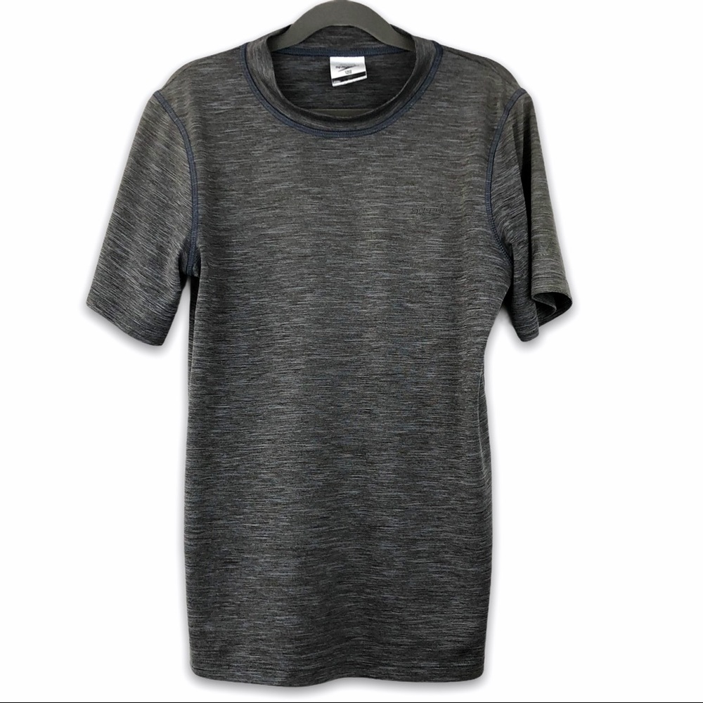 Speedo Boys UV Sun Protection Gray Tee Sz L 14/16